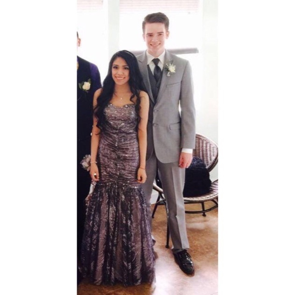 Sparkly Grey Mermaid Prom Dress